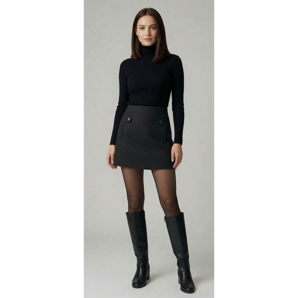 J. Crew Factory 100 Percent Wool Skirt Size 2 Preppy Dark Academia Classic